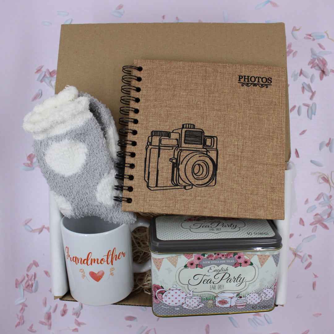 Grandmother Cosy Tea Party Grey Gift Set Box