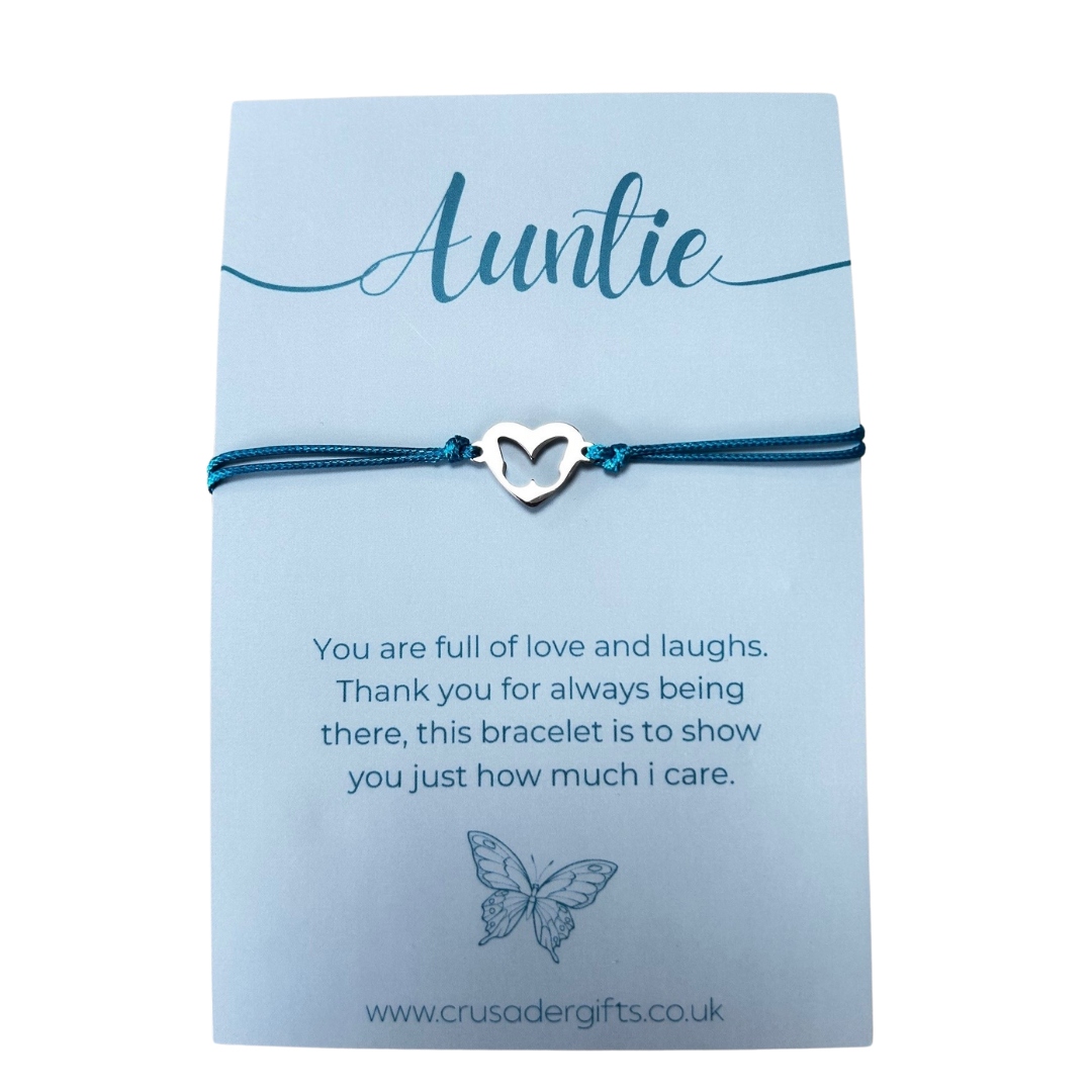 Woodside Home Living - Auntie Keepsake Letterbox Blue Bracelet