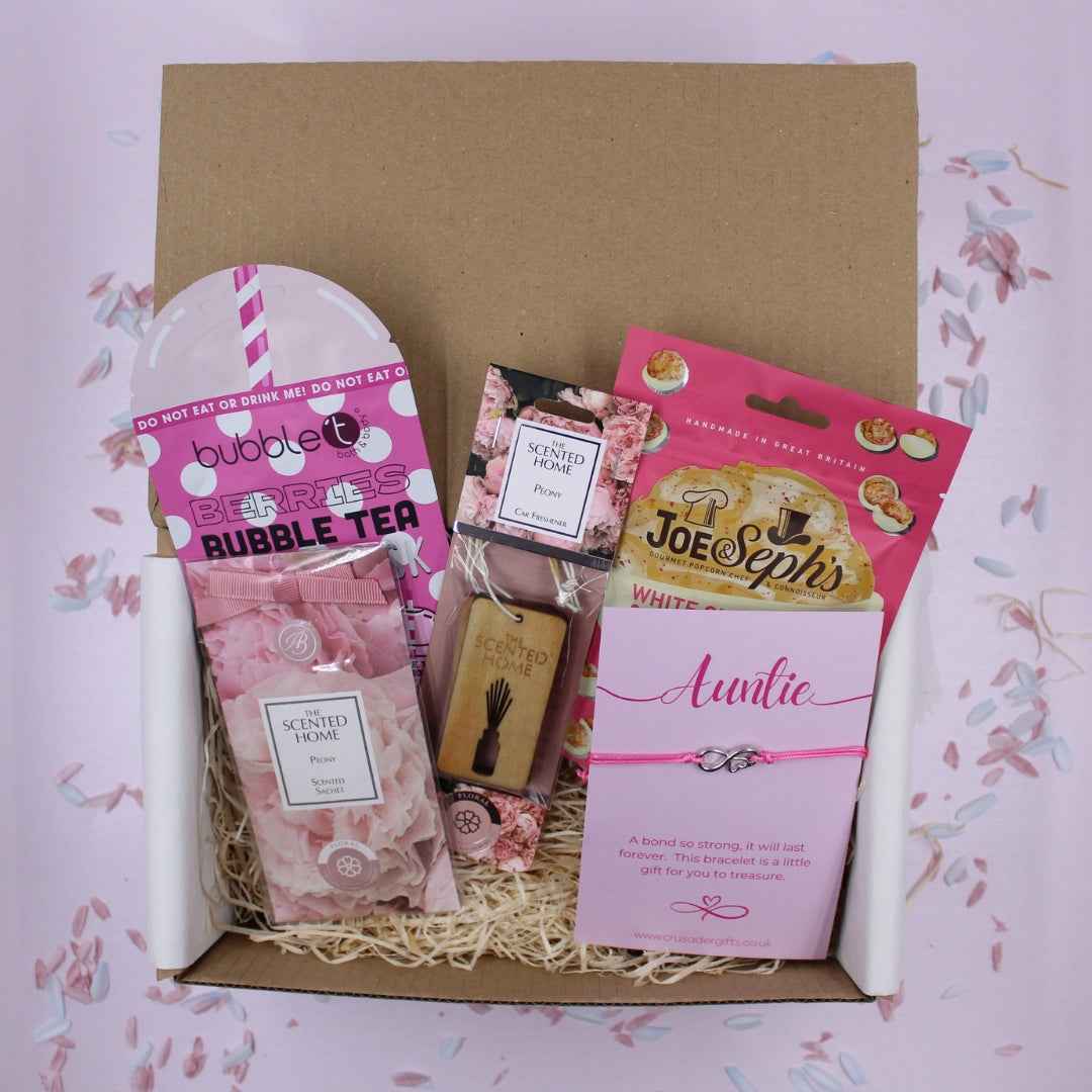 Auntie Pink Infinity Heart Treat Box - Home Fragrance & Popcorn Sweet Treat
