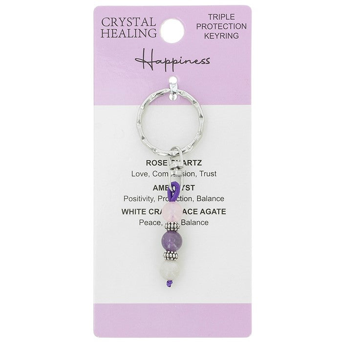 Crystal Healing Keyring - Happiness