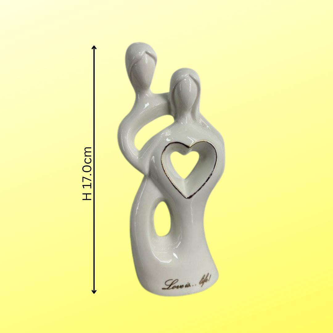 Love Is Life Figurine & Green Vase & Flowers Treat Box Gift Wedding Anniversary - Figurine