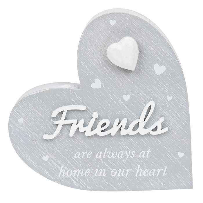 Cherished Hearts Cool Grey Standing Heart Plaque - Various Designs