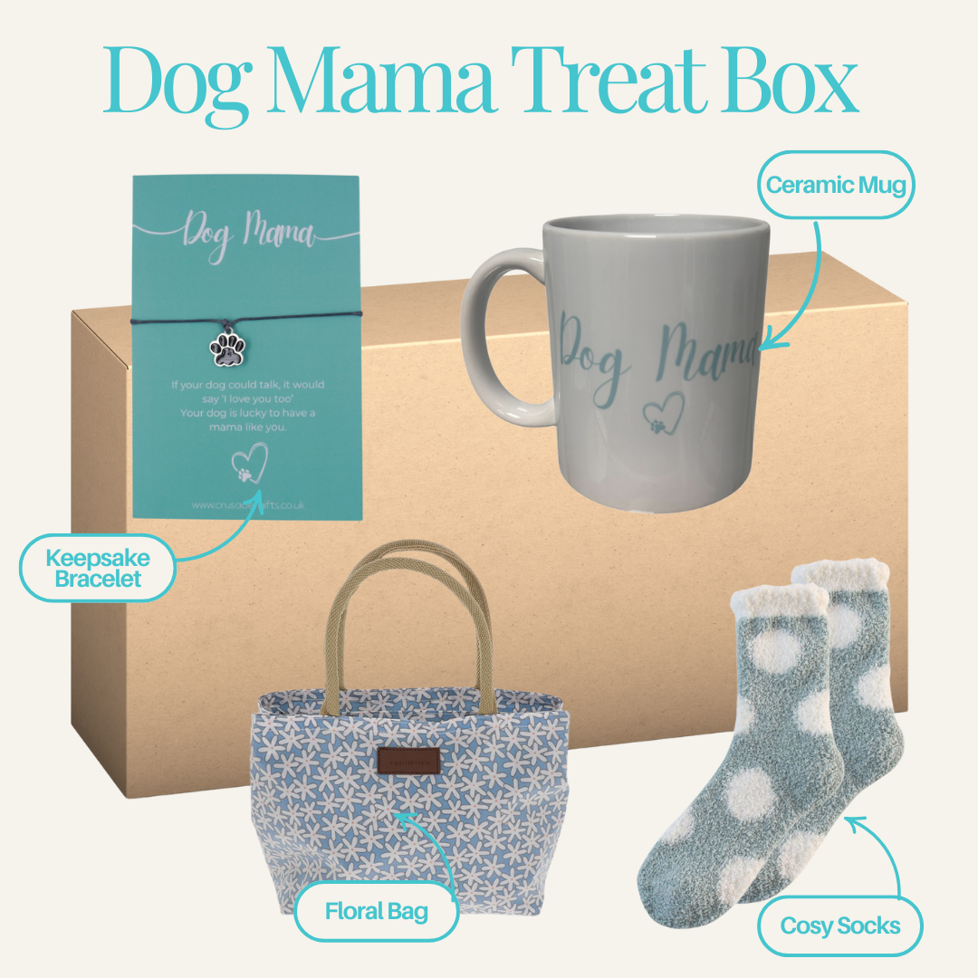 Dog Mama Keepsake Bracelet & Mug Gift Treat Box - Labelled