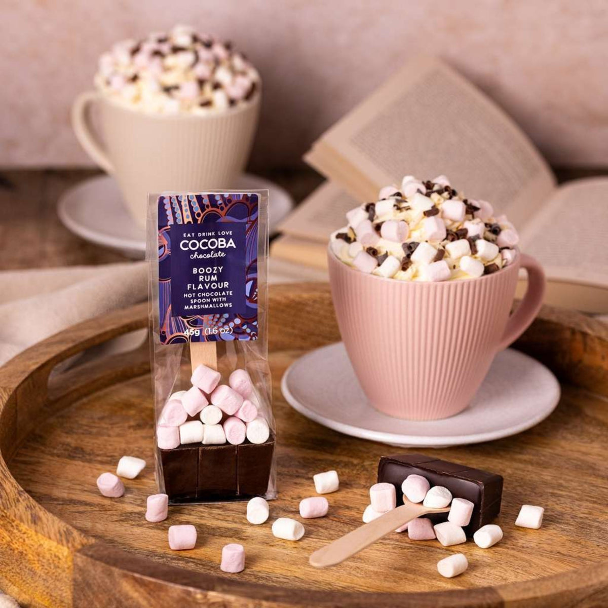 Cocoba Boozy Milk Chocolate Spoon with Marshmallows - Rum