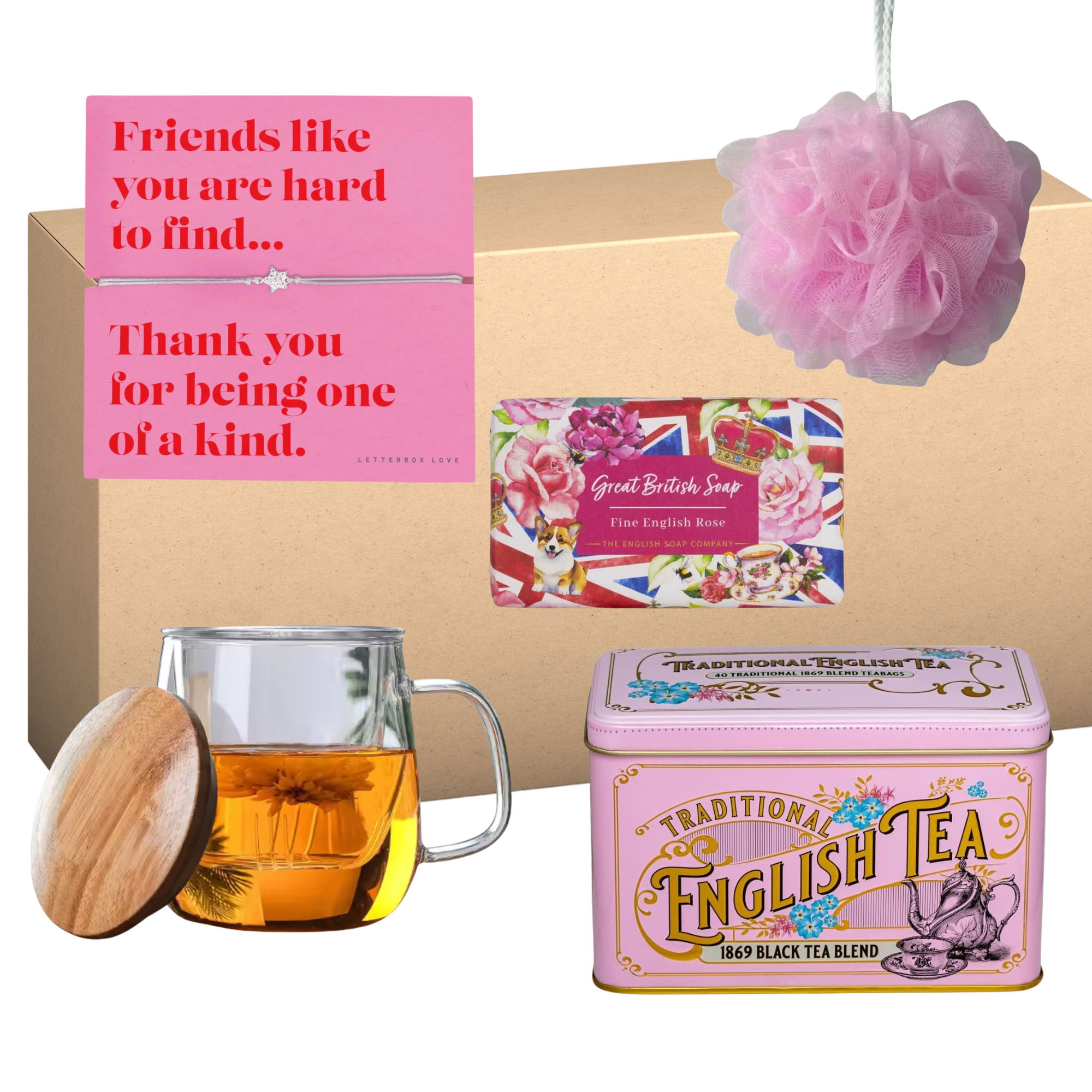 Friend Mug & Tea Pink Gift Treat Box