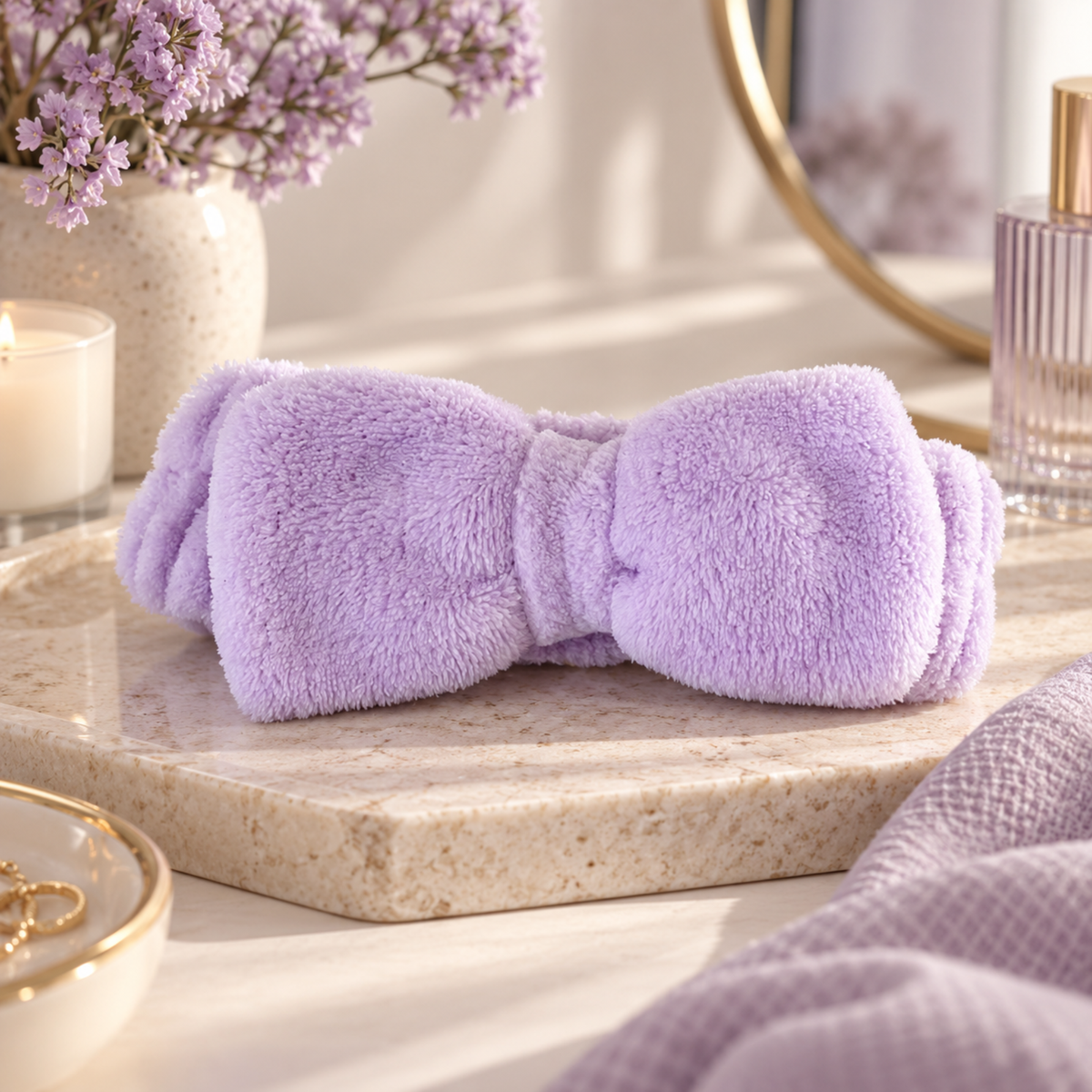 Purple Fluffy Spa Headband