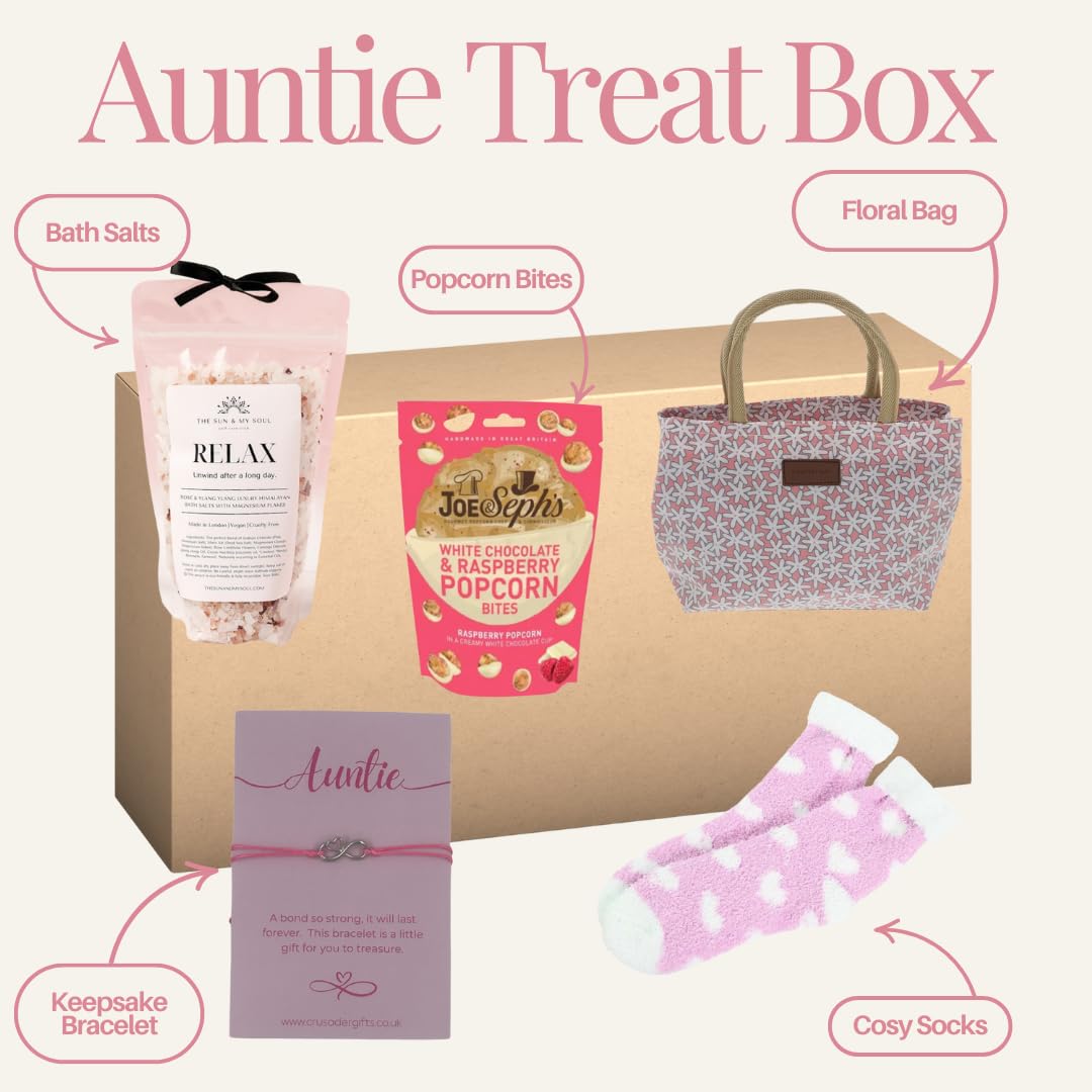 Auntie Pink Infinity Heart - Bath Salts & Keepsake Treat Box - Labelled