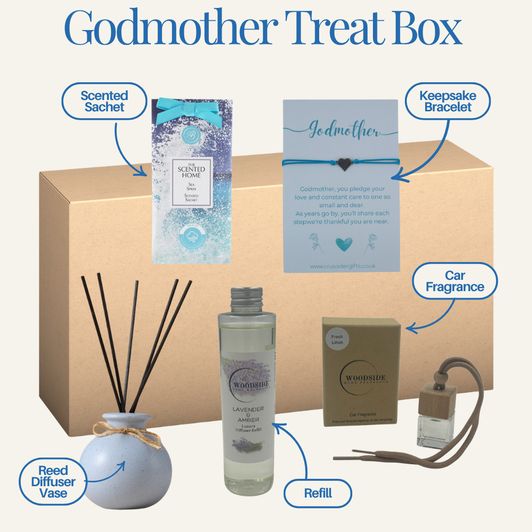 Godmother Reed Diffuser Vase Refill & Keepsake Gift Treat Box