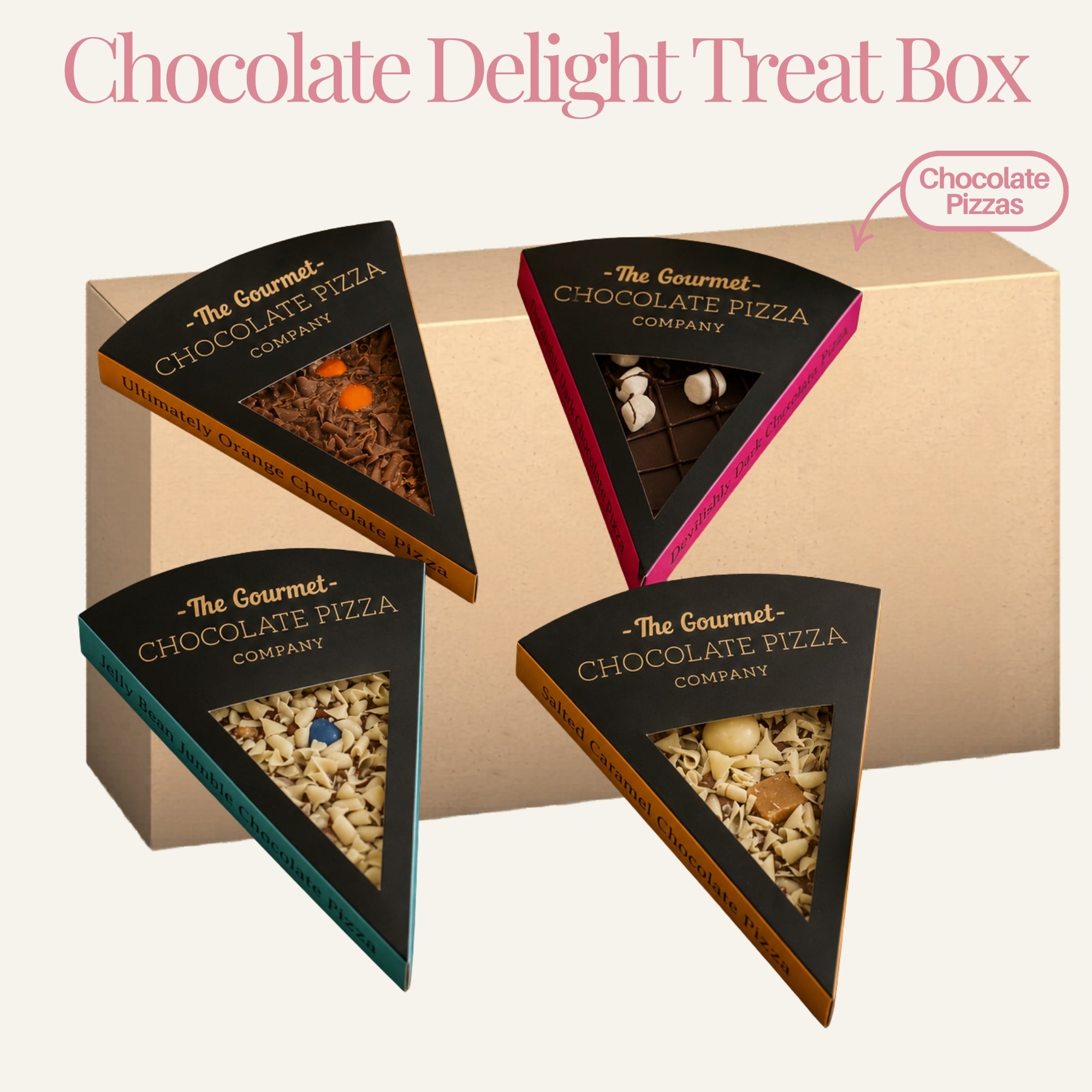 Chocolate Pizza Delight Treat Box - Labelled