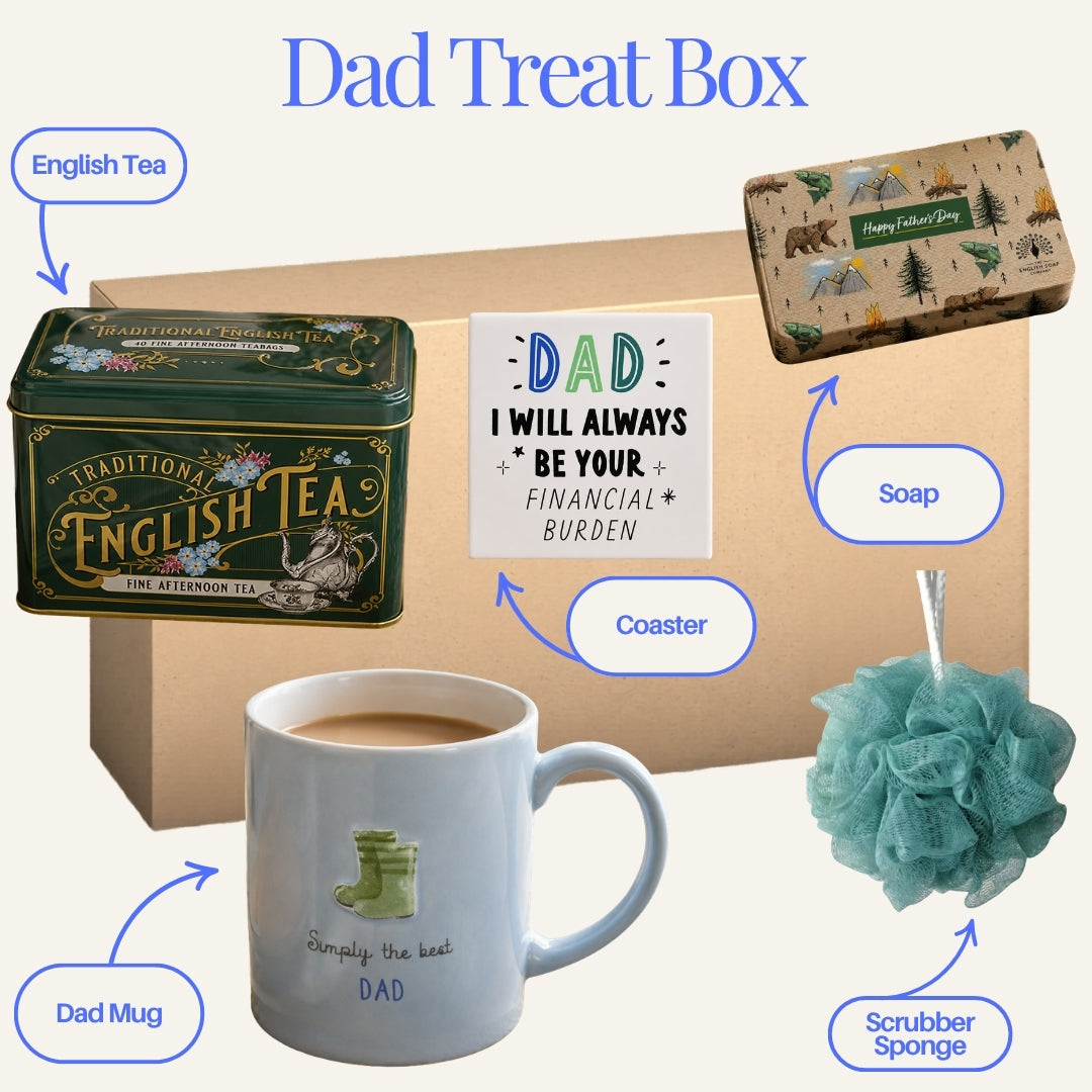 Dad Father's Day Gift Set - Mug & Tea Coaster Gift Treat Box