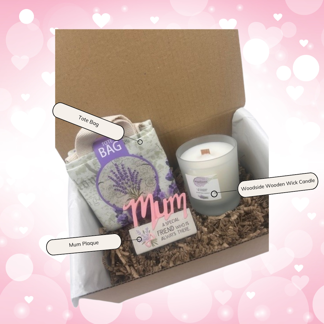 Mum - Lavender Home Fragrance Candle Treat Box Hamper - Labelled