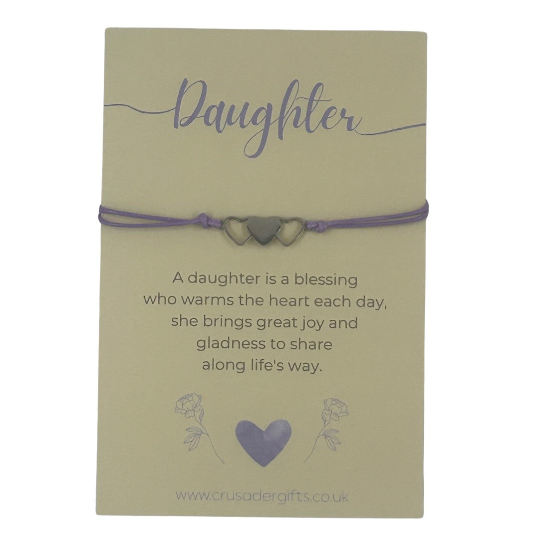 Woodside Home Living - Daughter Purple Heart Keepsake Letterbox Bracelet
