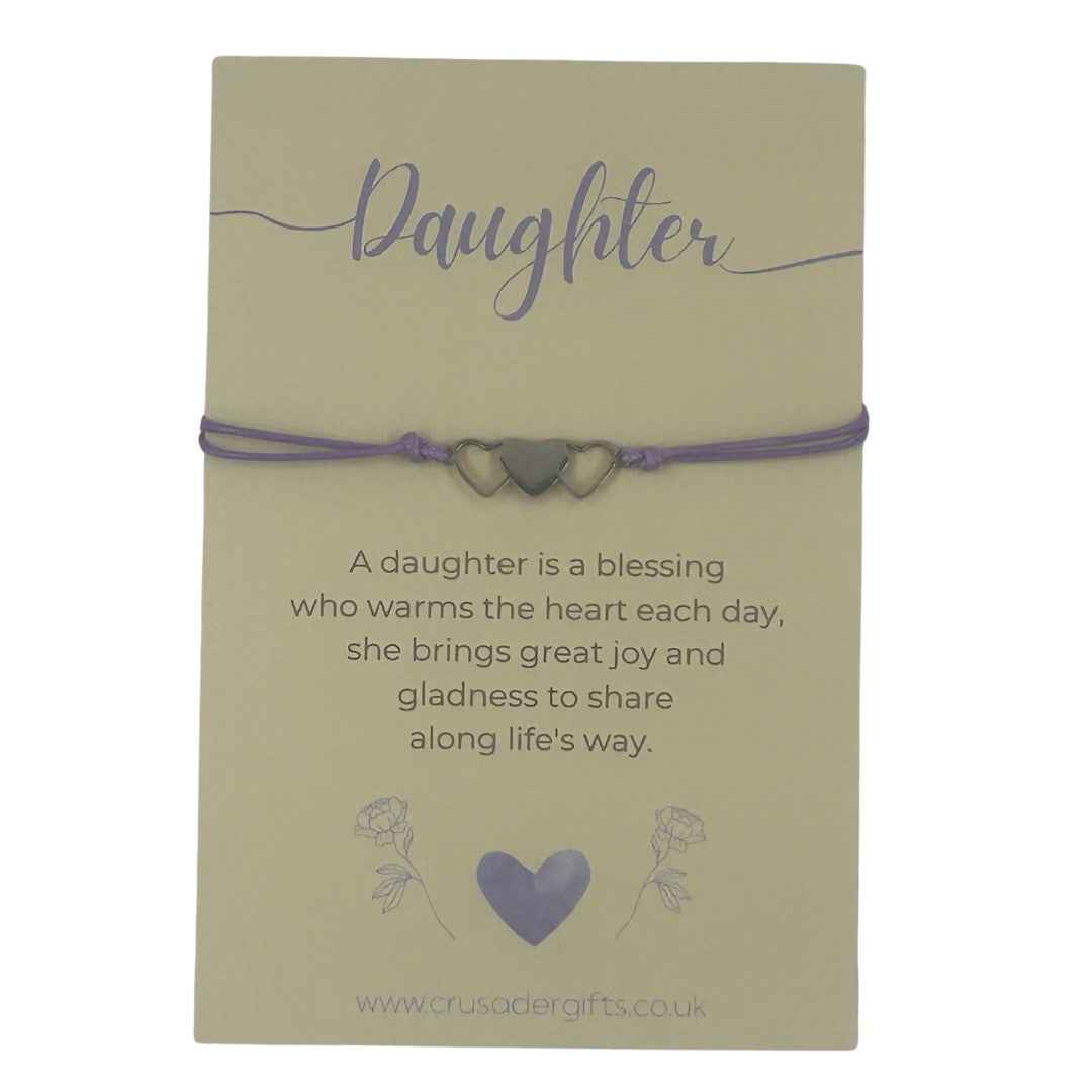 Woodside Home Living - Daughter Purple Heart Keepsake Letterbox Bracelet