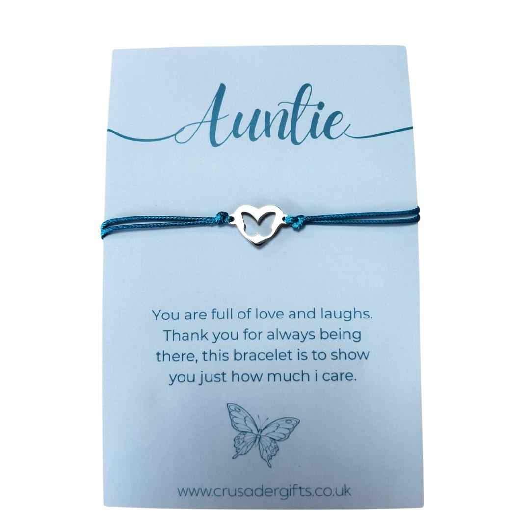 Woodside Home Living - Auntie Keepsake Letterbox Blue Bracelet