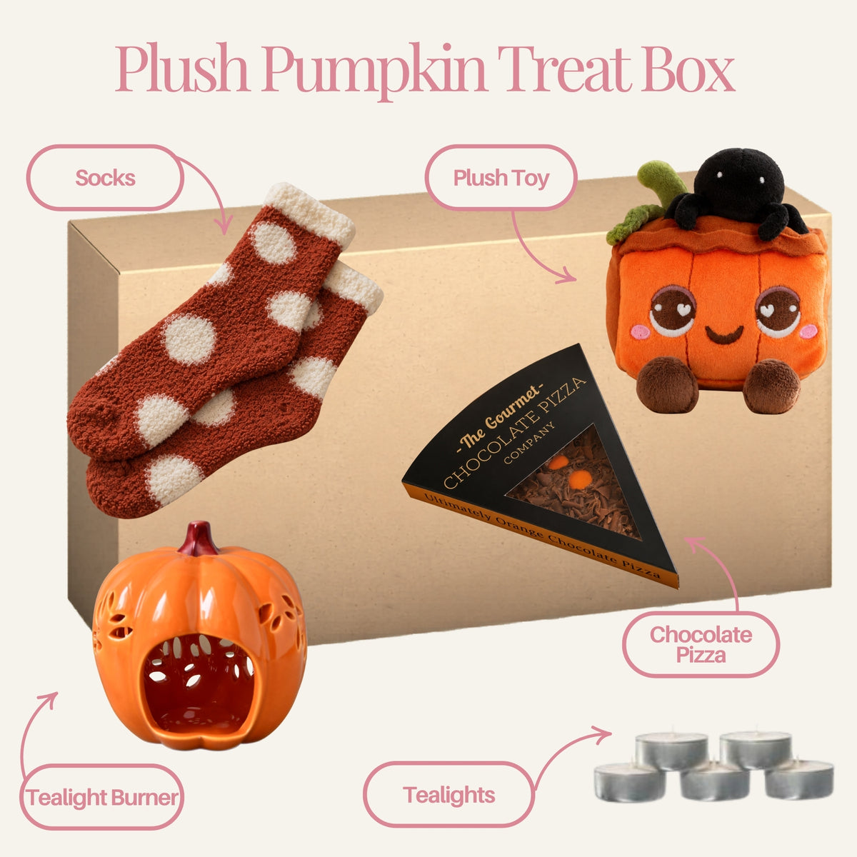 Plush Pumpkin Treat Box - Labelled