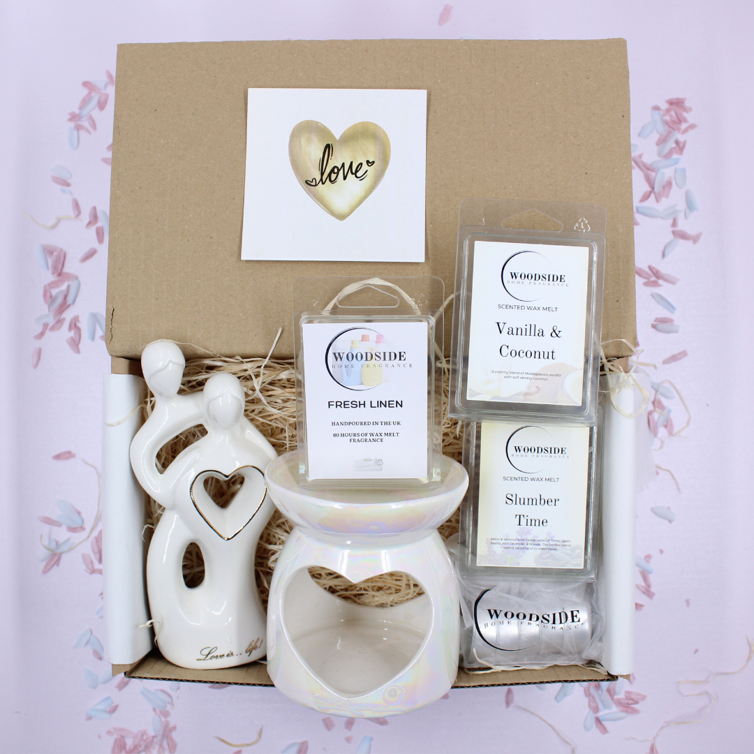 Love White & Gold Wedding Anniversary Fragrance Gift Box Treat Box