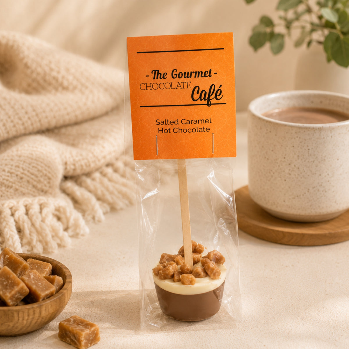 Salted Caramel Hot Chocolate Stirrer