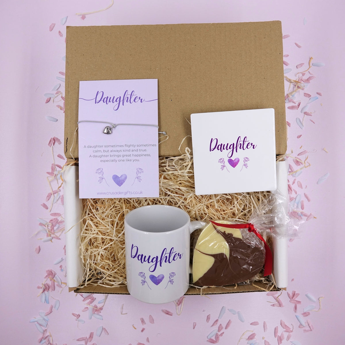 Daughter Purple Heart Tea & Sweet Treat Gift Box
