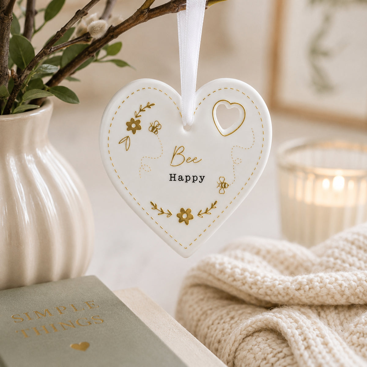 Bee Happy Mug Plaque Socks Treat Box Gift Hamper