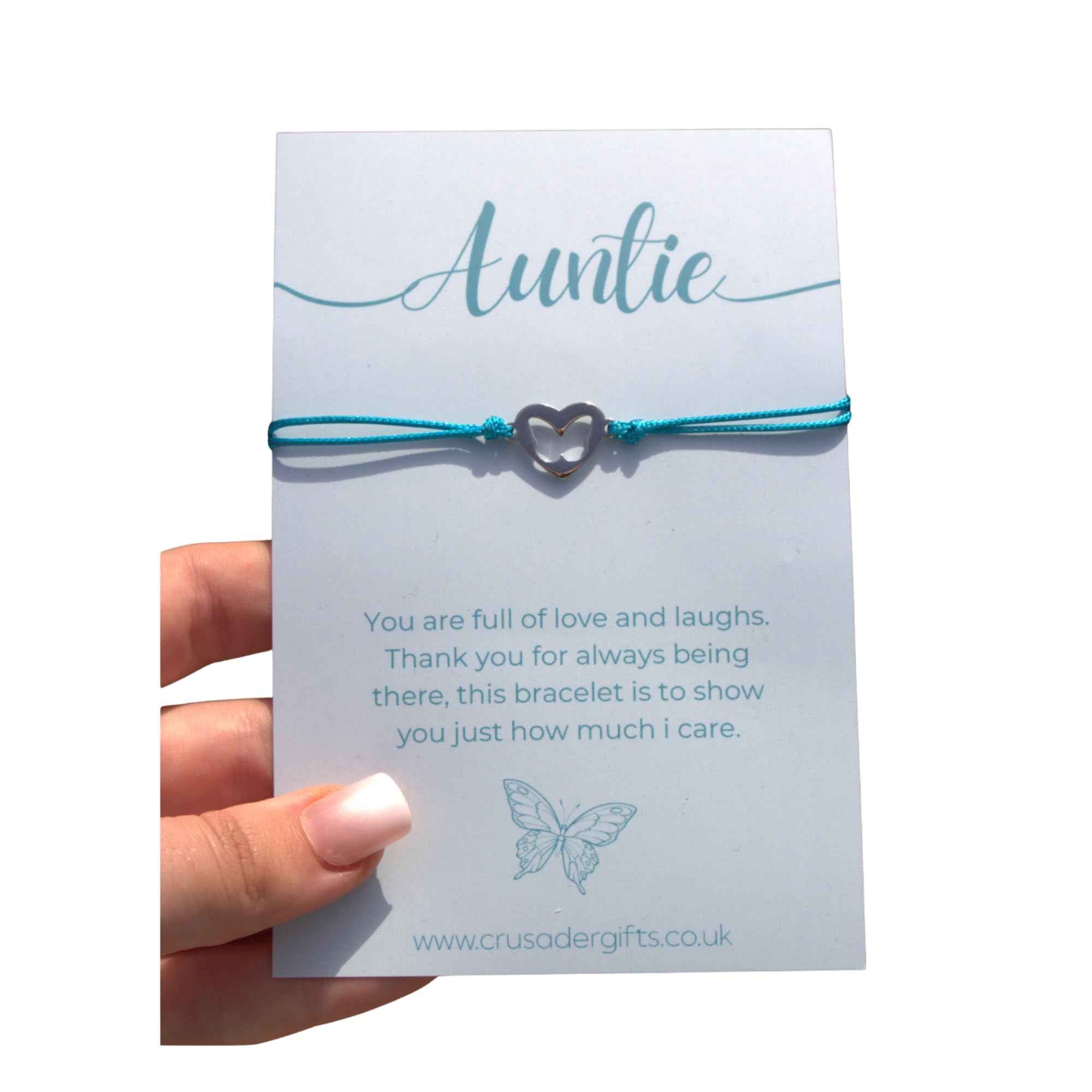 Woodside Home Living - Auntie Keepsake Letterbox Blue Bracelet