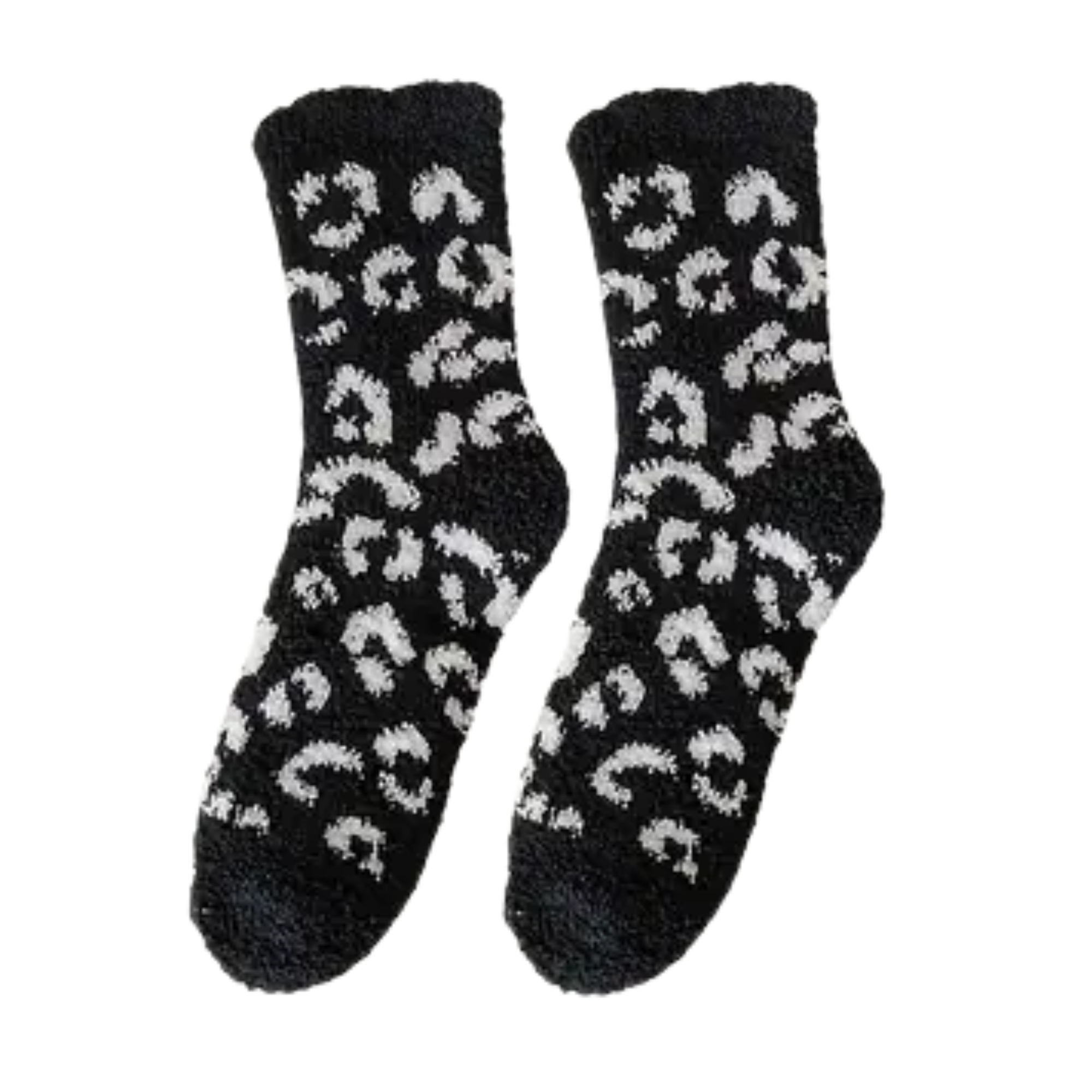 Fluffy Cosy Socks Animal Print Design One Size - Various Colours