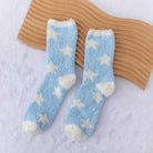 Blue Star Fluffy Socks