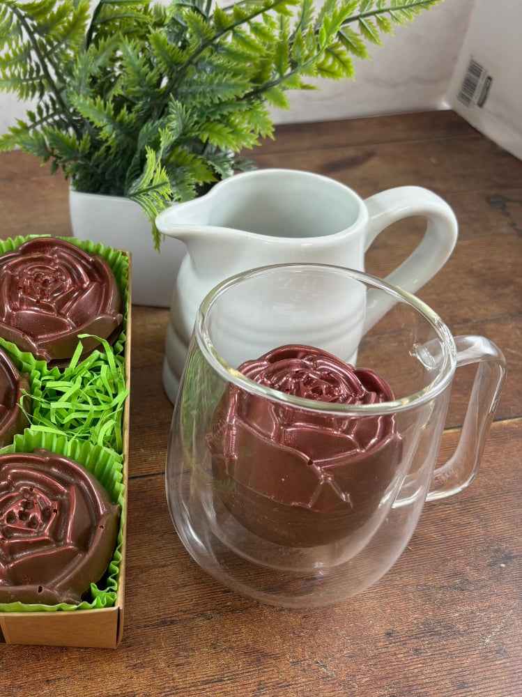 Red rose hot chocolate bomb