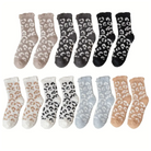Fluffy Cosy Socks Animal Print Design One Size - Various Colours