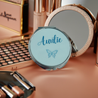 Auntie Butterfly Keepsake Bracelet & Mirror Blue Treat Box - Compact Mirror