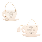 Love Life Tea Cup Hanging Plaque