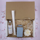 Blue Pastel Reed Diffuser Gift Set With Refill Reeds & Plate - Fresh Linen