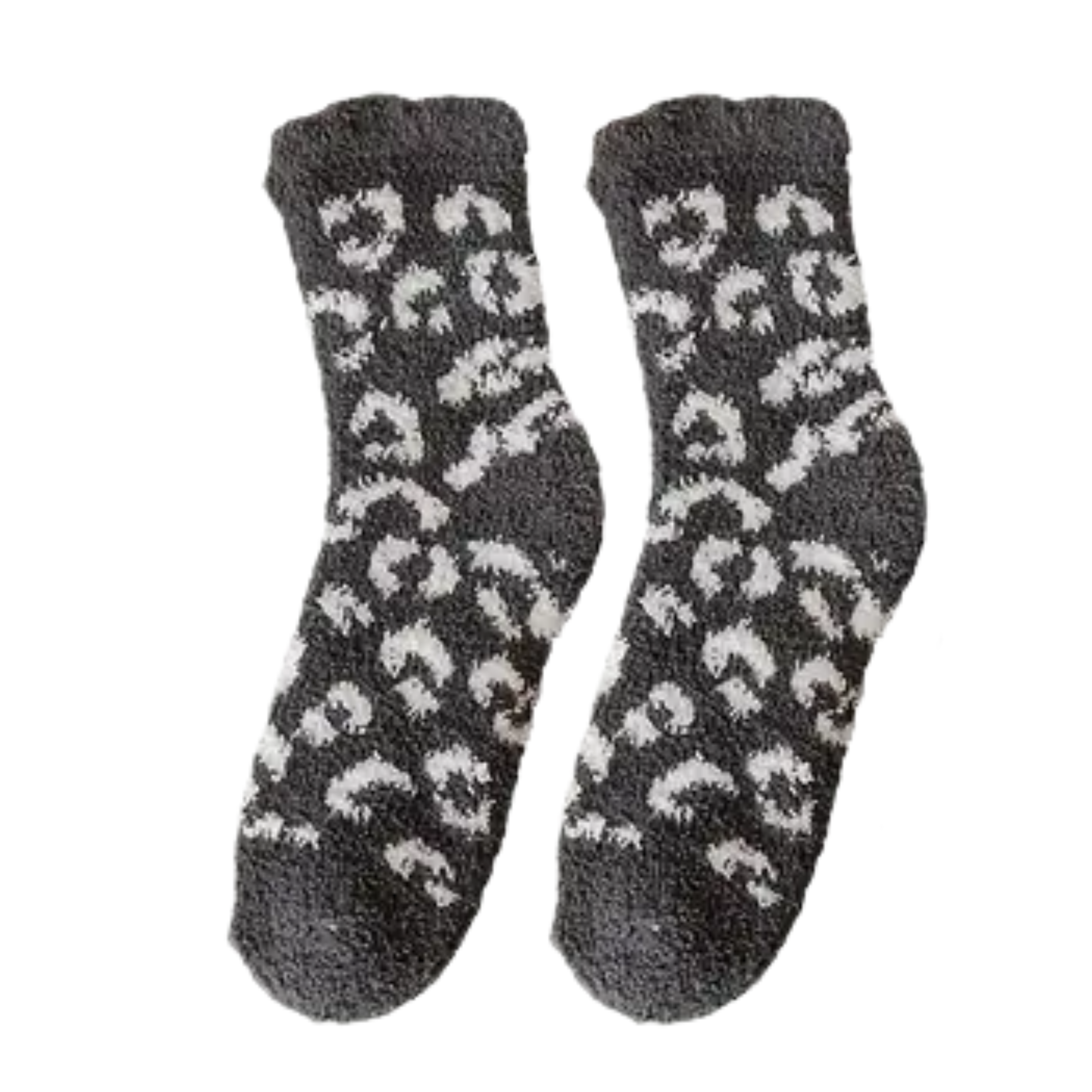 Fluffy Cosy Socks Animal Print Design One Size - Various Colours