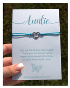 Auntie Butterfly Keepsake Bracelet & Mirror Blue Treat Box - Bracelet