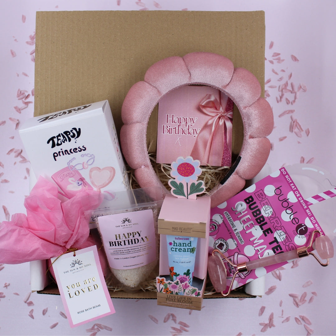 Happy Birthday Pink Gift Box Treat Box