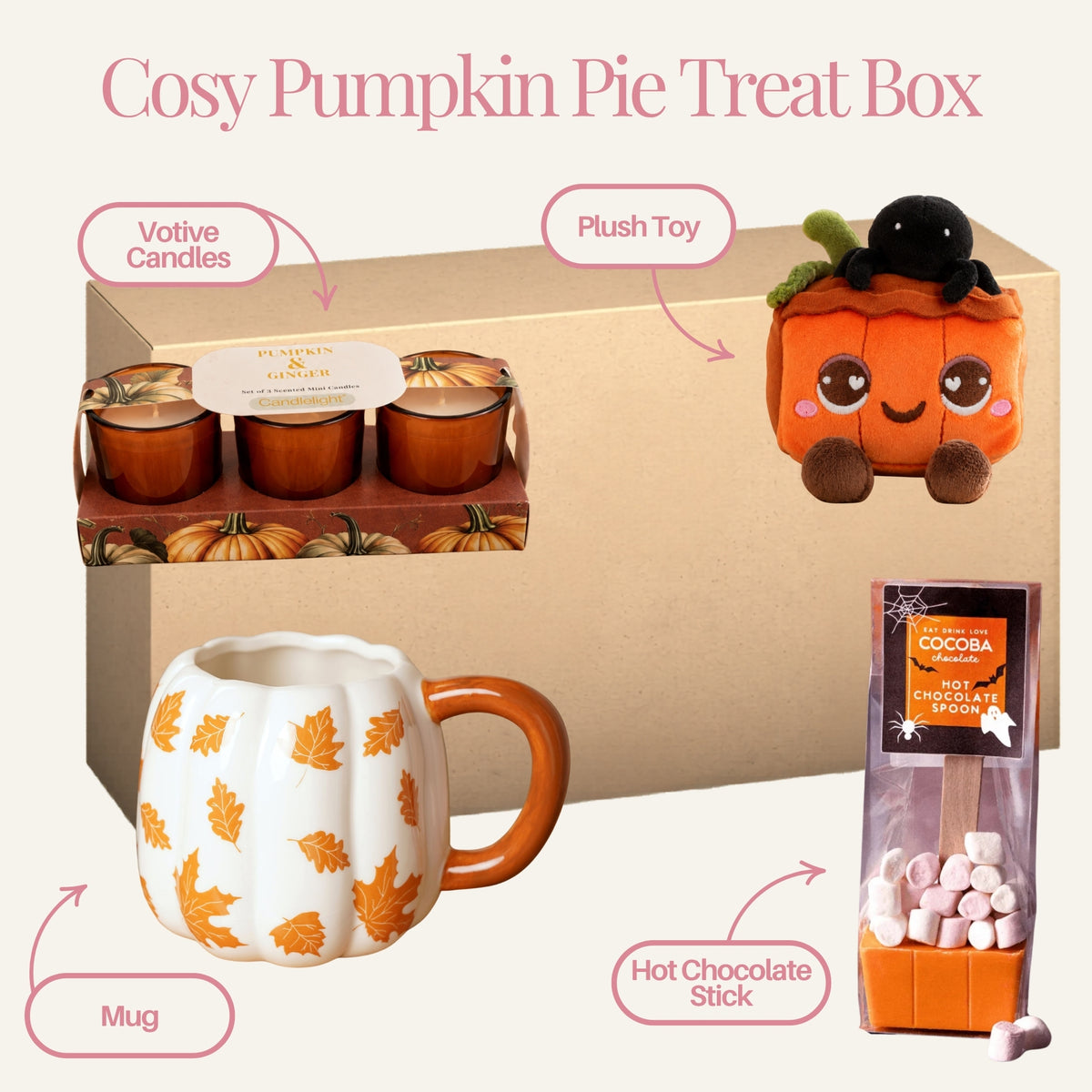 Cosy Pumpkin Pie Treat Box - labelled