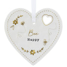 Heartfelt Heart - Bee Happy Ceramic Plaque