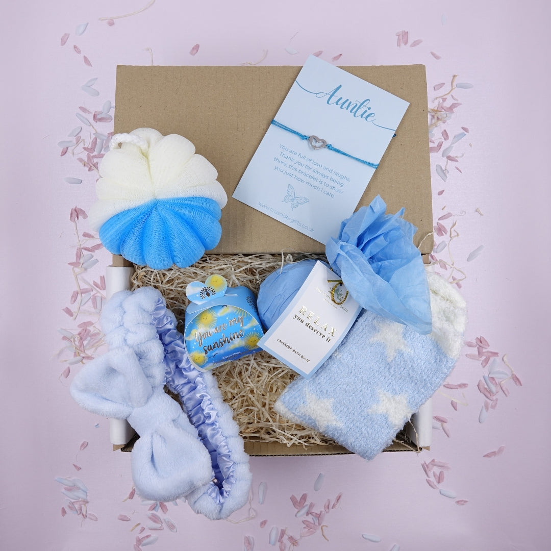 Auntie Keepsake Butterfly Blue Relax Treat Box