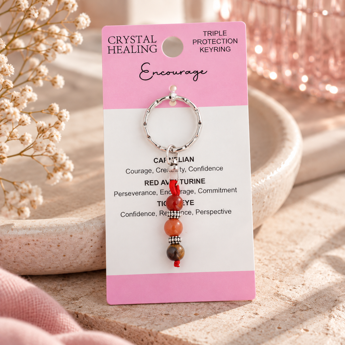 Encourage Crystal Healing Keyring