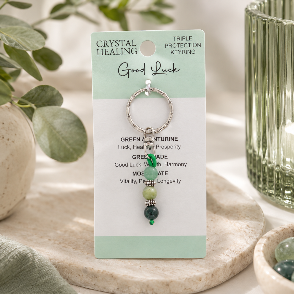Crystal Healing Good Luck Keyring
