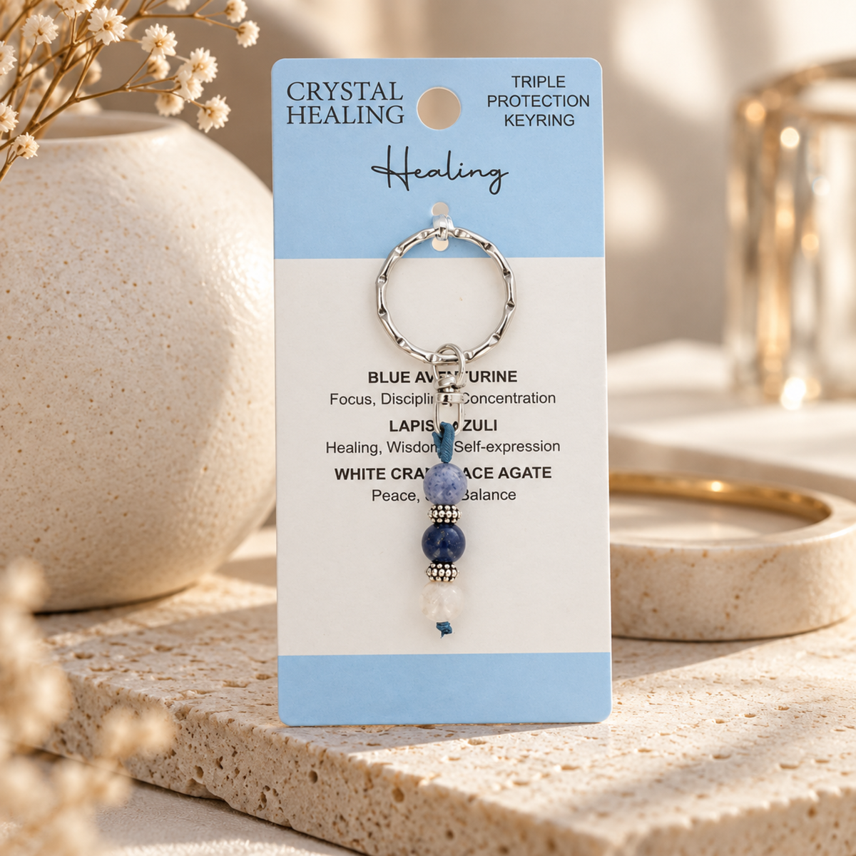 Crystal Healing "Healing" Keyring