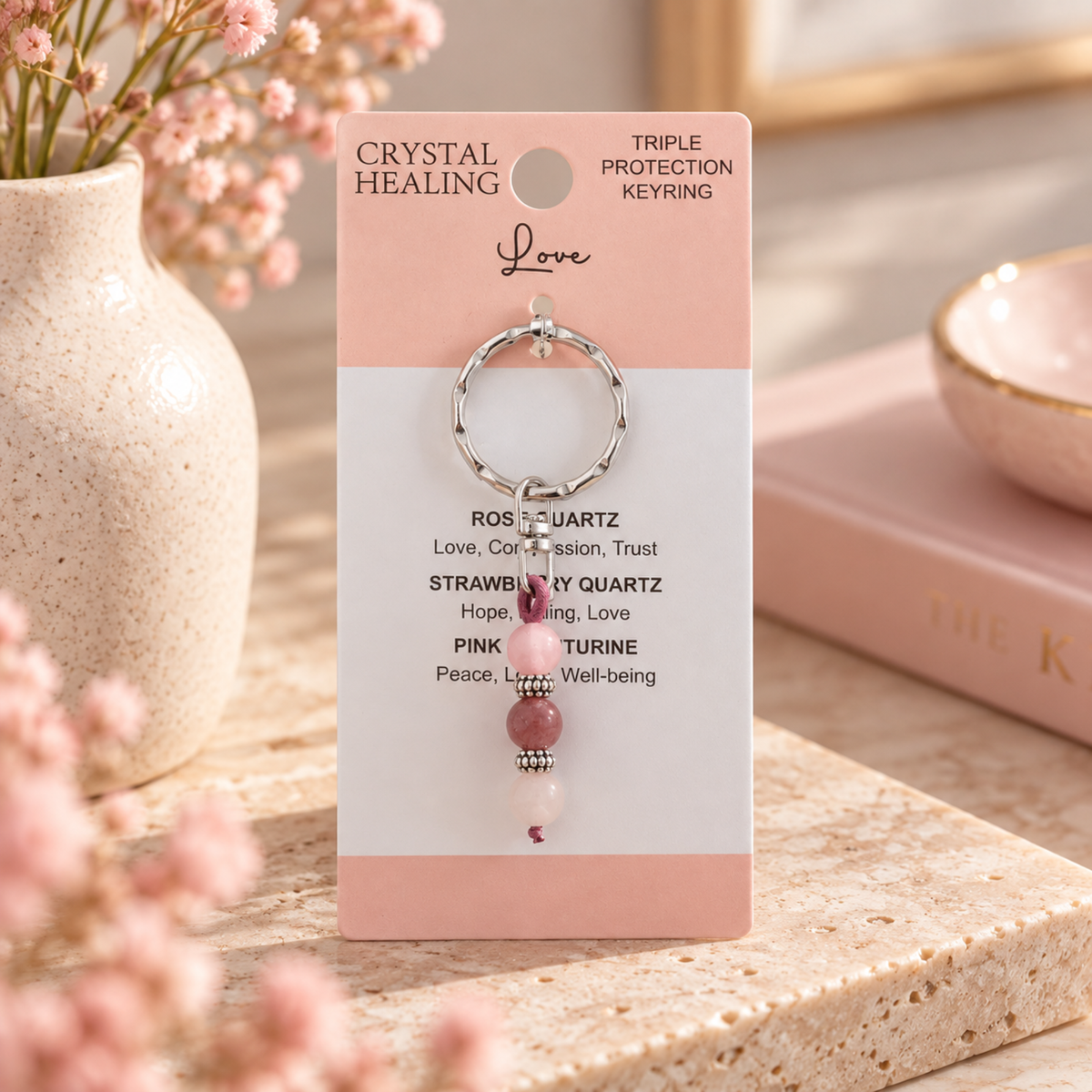 Love Crystal Healing Keyring