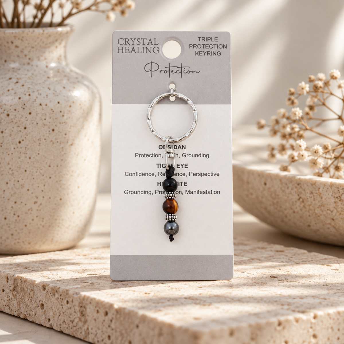 Crystal Healing Protection Keyring