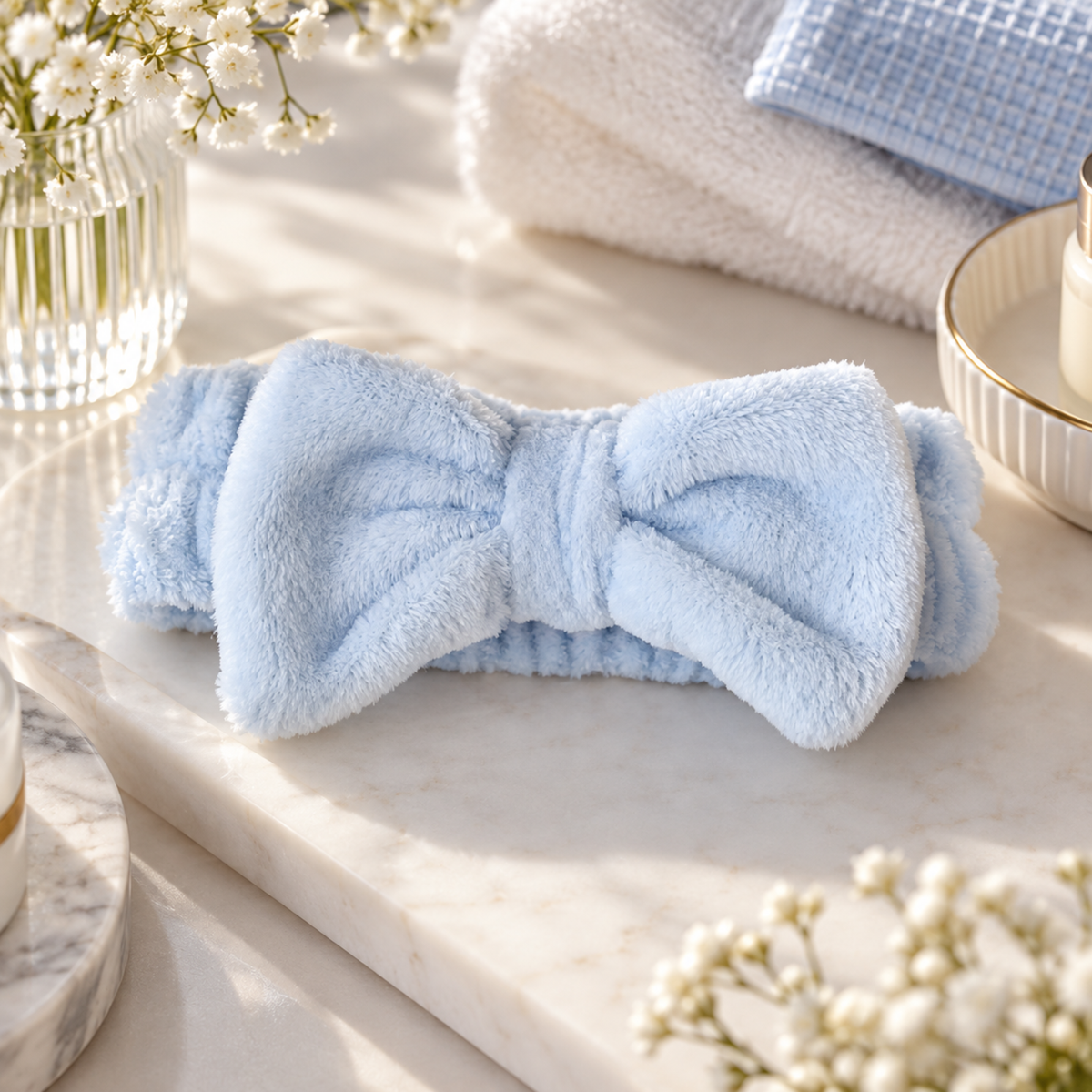 Blue Fluffy Spa Headband