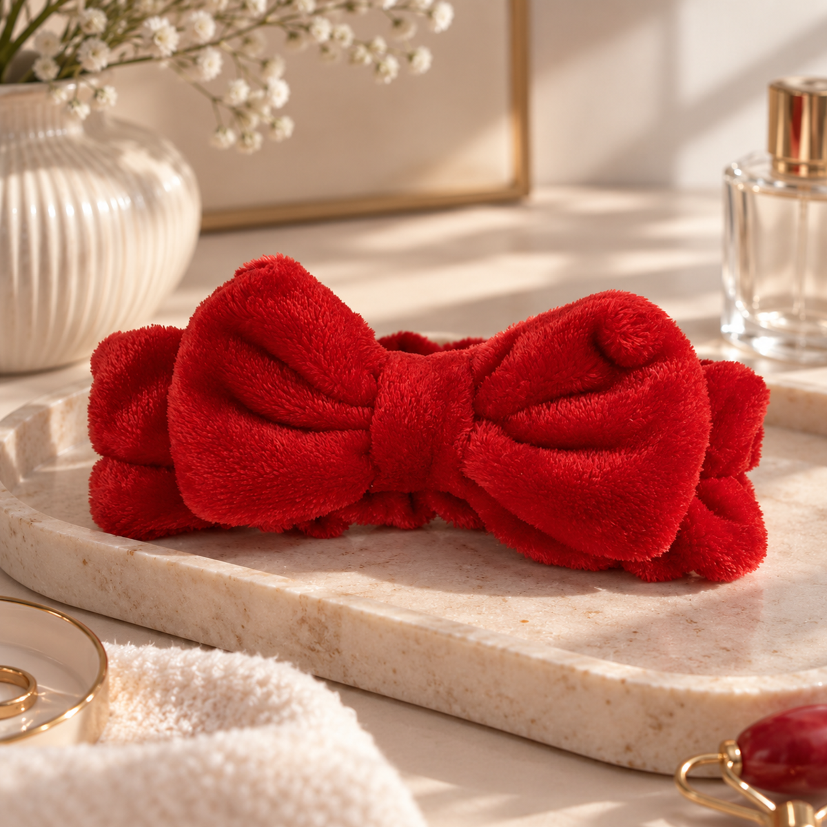 Red Fluffy Headband