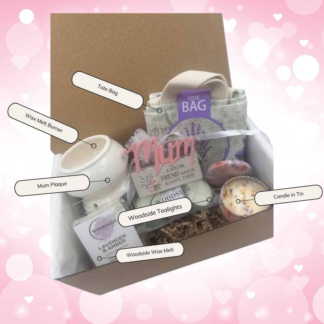 Lavender Home Fragrance Candle & Wax Burner Treat Box Hamper - Labelled