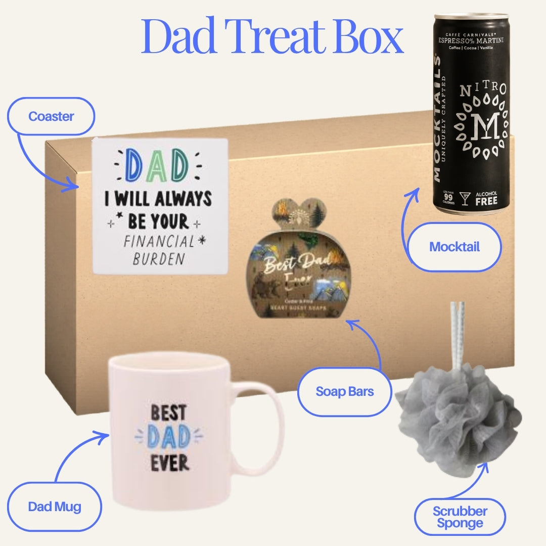 Dad Treat Gift Box - Mug & Scrub & Drink Set