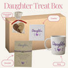 Daughter Purple Heart Ceramic Mug & Tea Gift Treat Box - Labelled