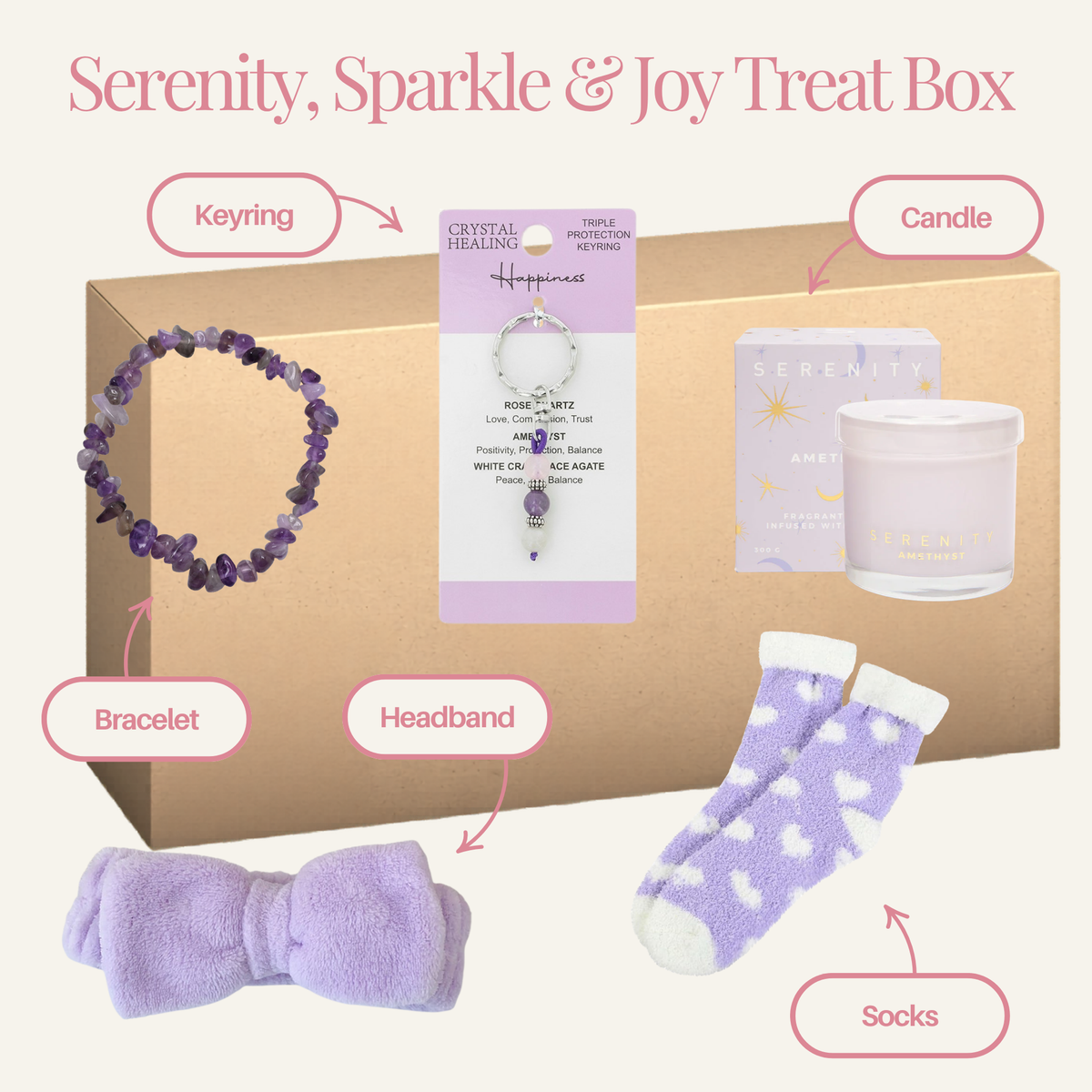 Serenity, Sparkle & Joy Treat Box - Labelled