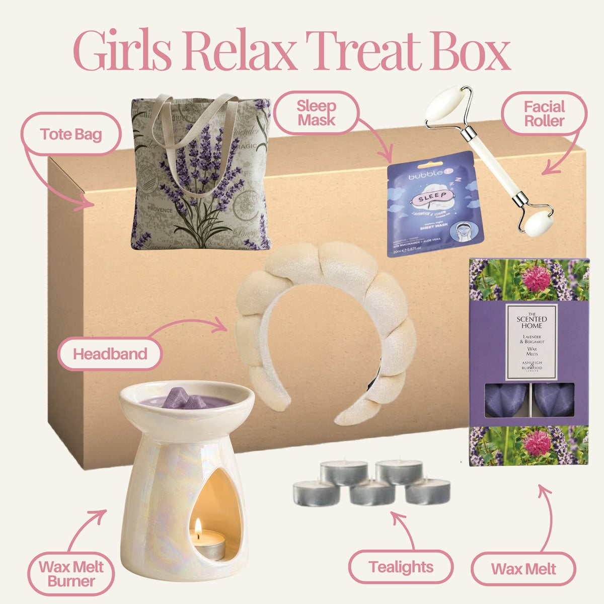 Girls Relax Sleep Mask Headband & Fragrance Treat Box