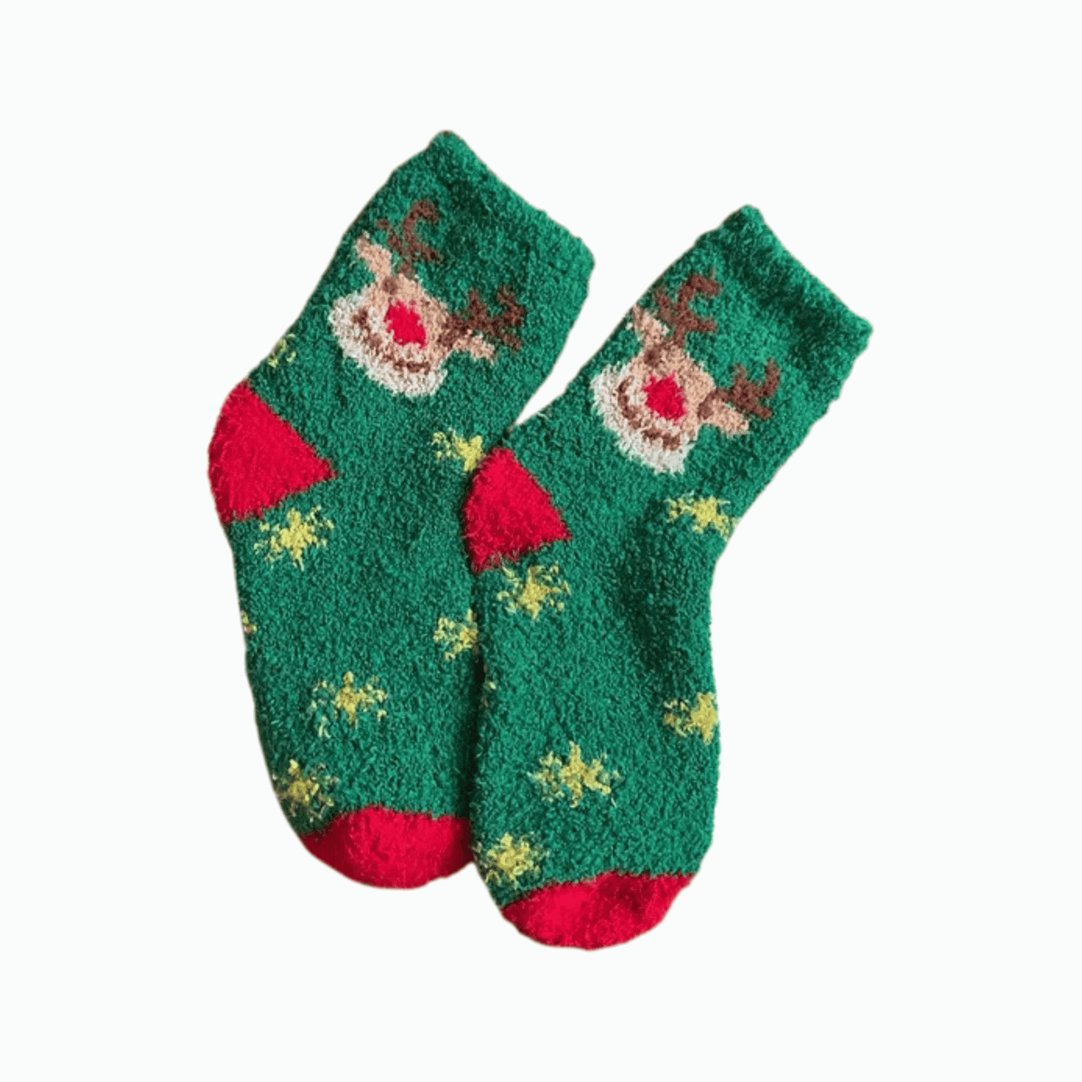 Fluffy Christmas Socks - Reindeer